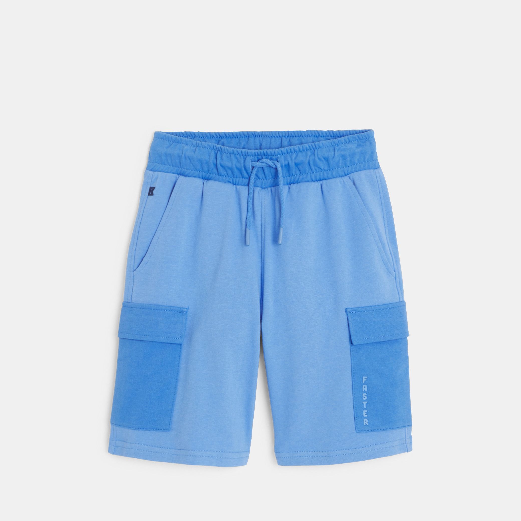 Quần short cargo xanh cotton chải